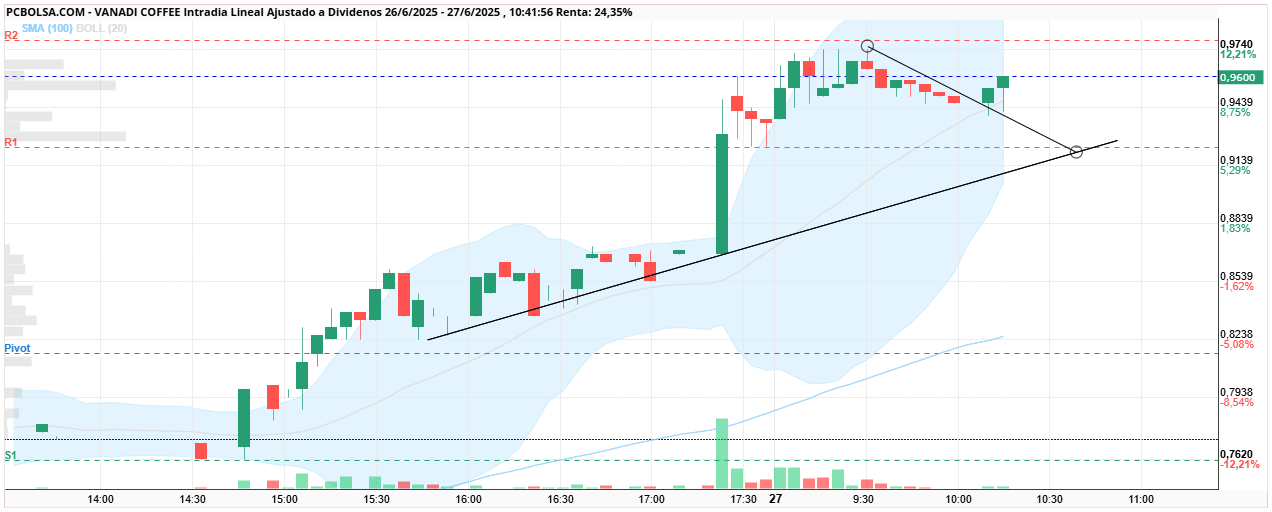 grafico de la accion Vanadi Coffee