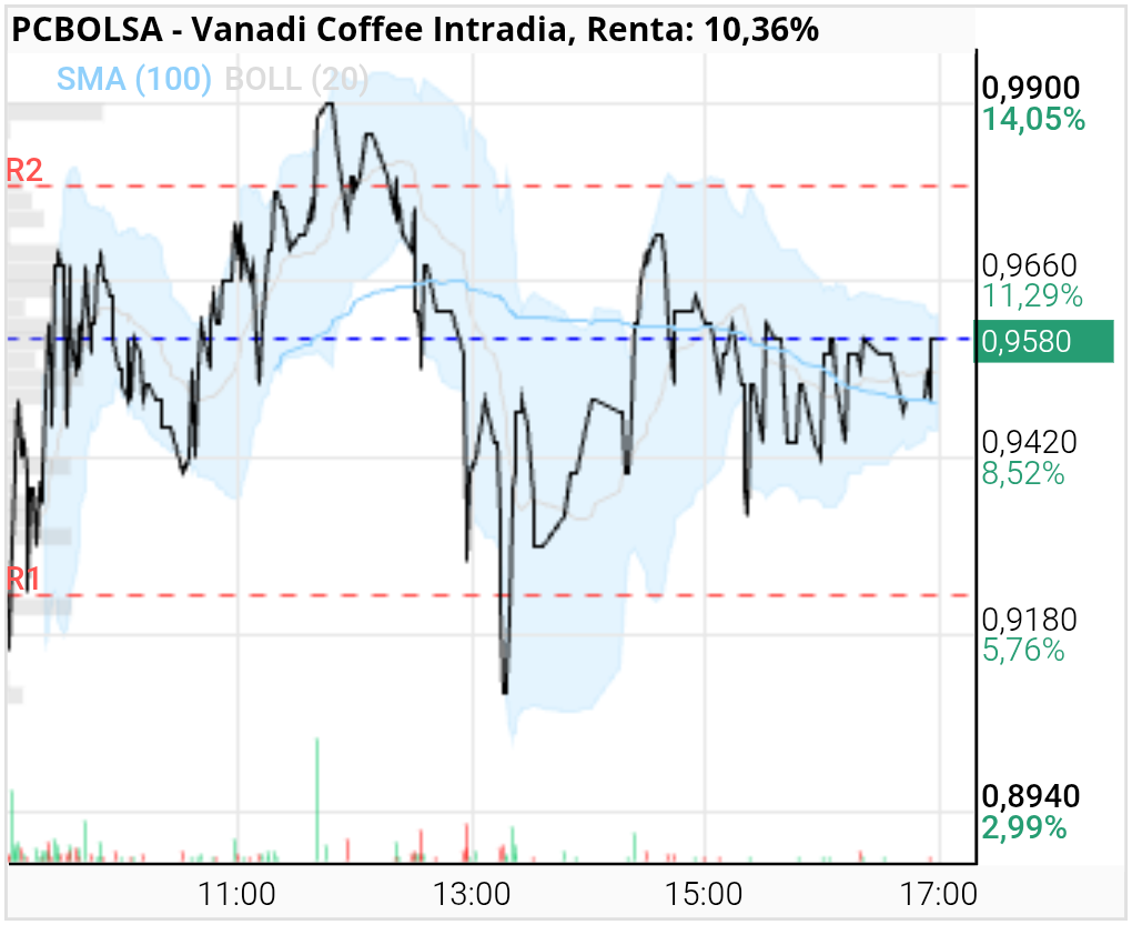 grafico de la accion Vanadi Coffee