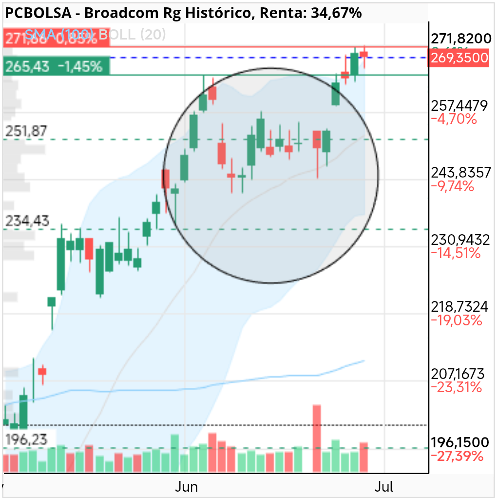 grafico de la accion Broadcom Rg