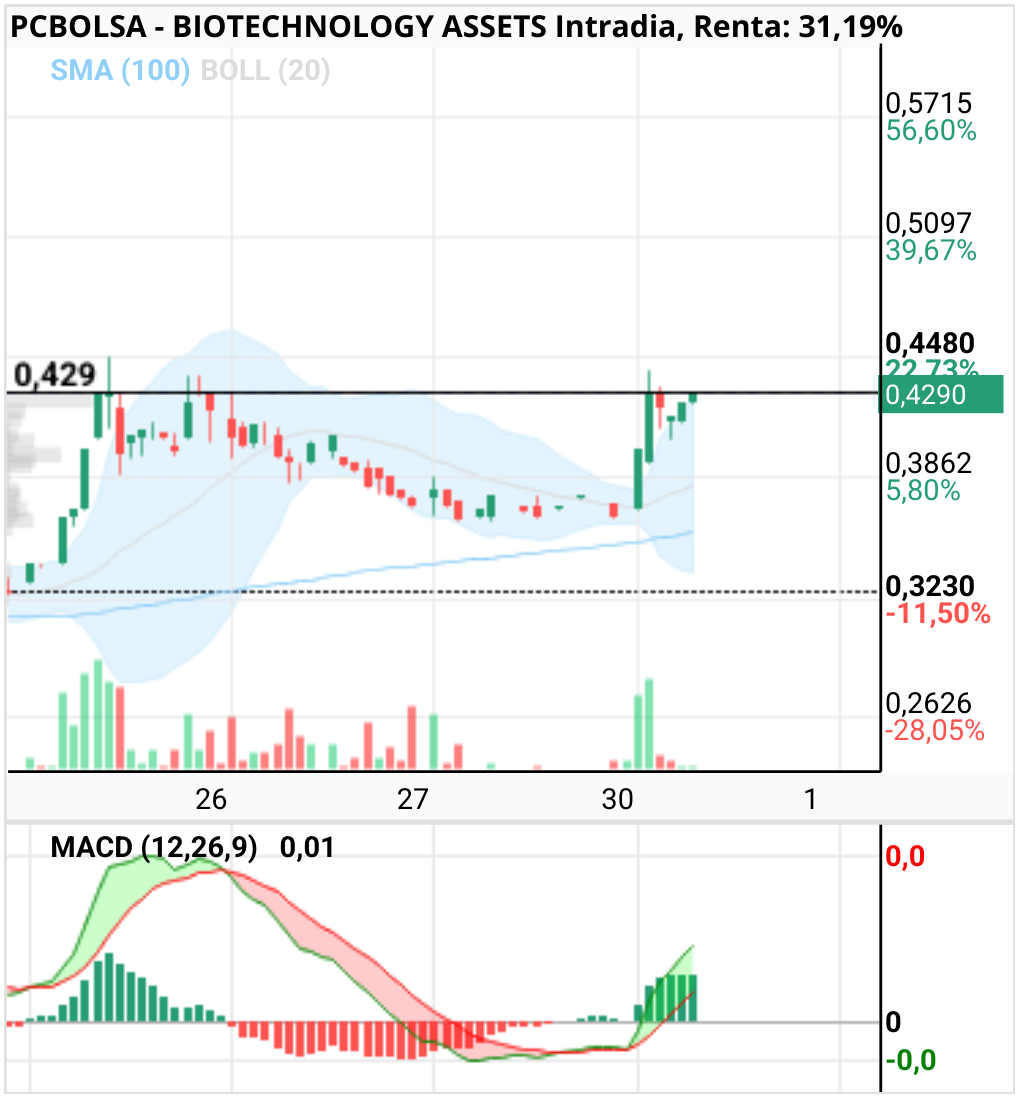 grafico de la accion BIOTECHNOLOGY ASSETS