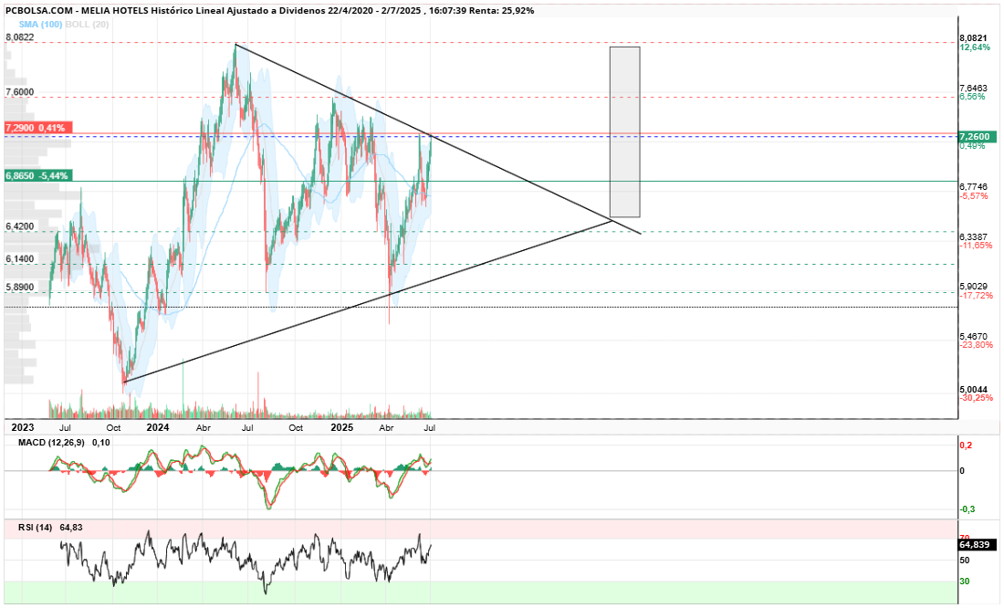 grafico de la accion Melia Hotels