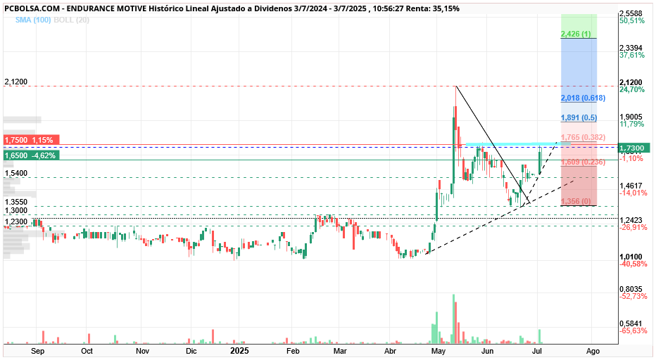 grafico de la accion Endurance Motive