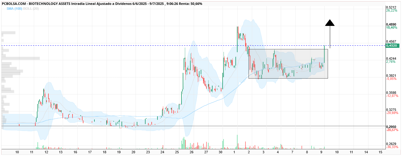 grafico de la accion BIOTECHNOLOGY ASSETS