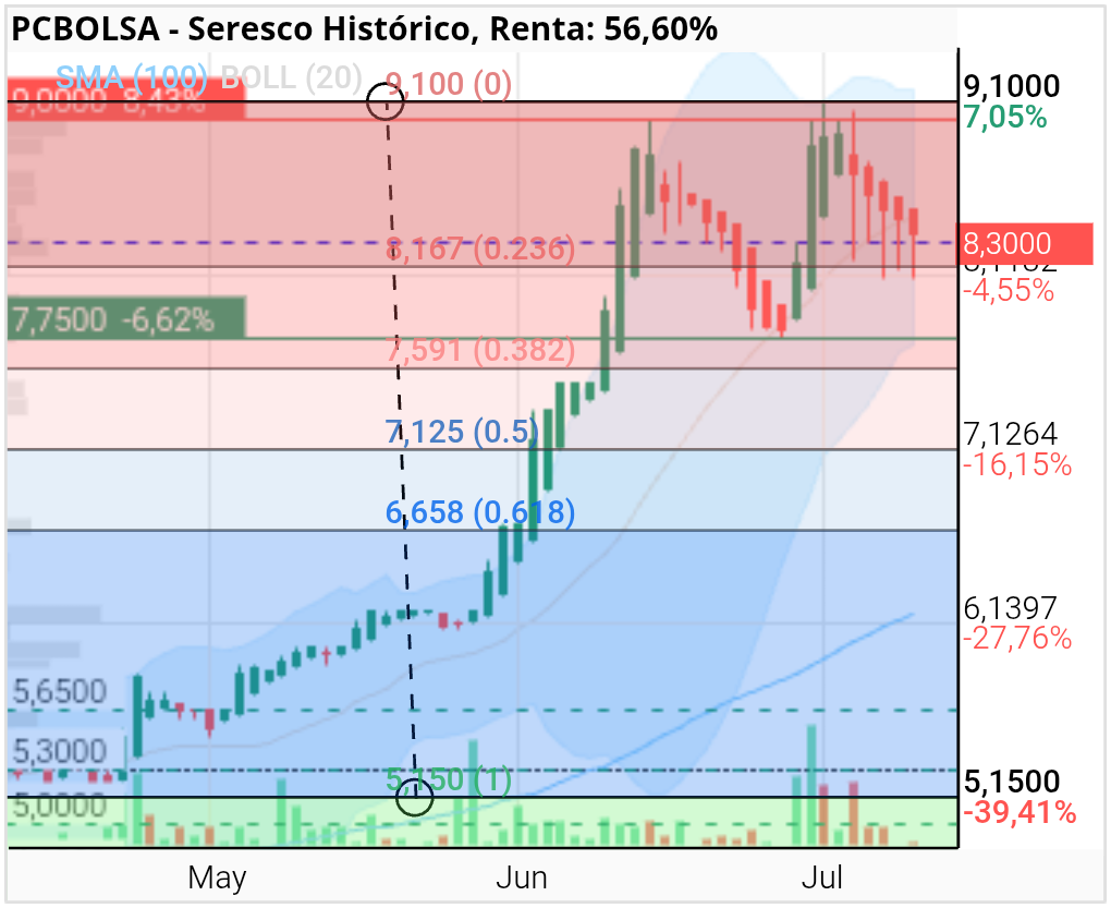 grafico de la accion lomar