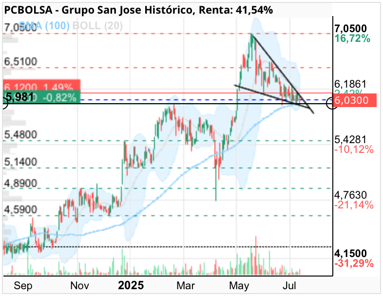 grafico de la accion Grupo San Jose