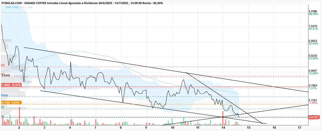 grafico de la accion Vanadi Coffee