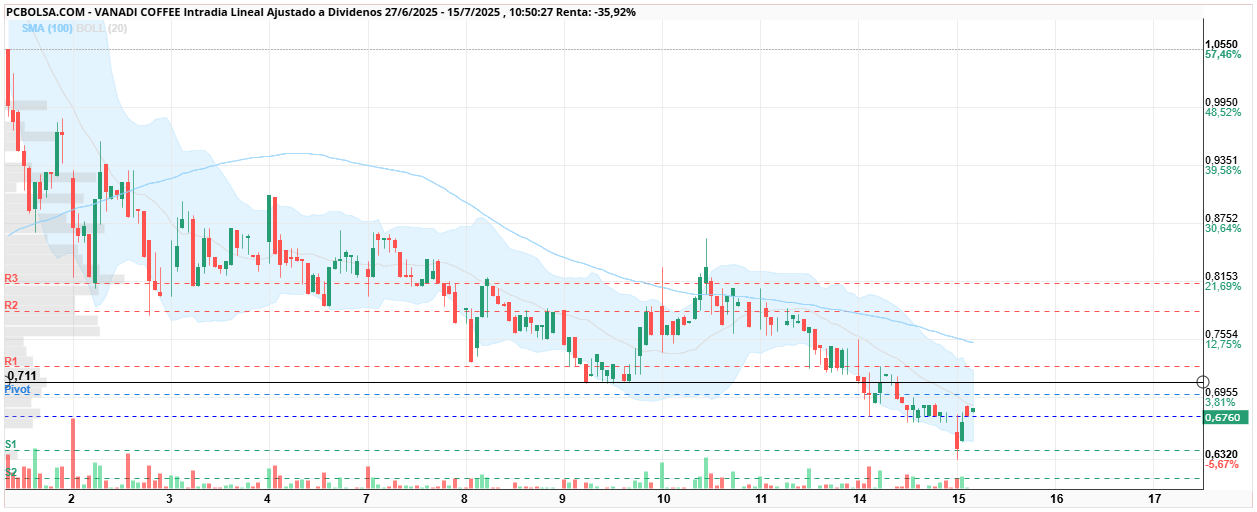 grafico de la accion Vanadi Coffee