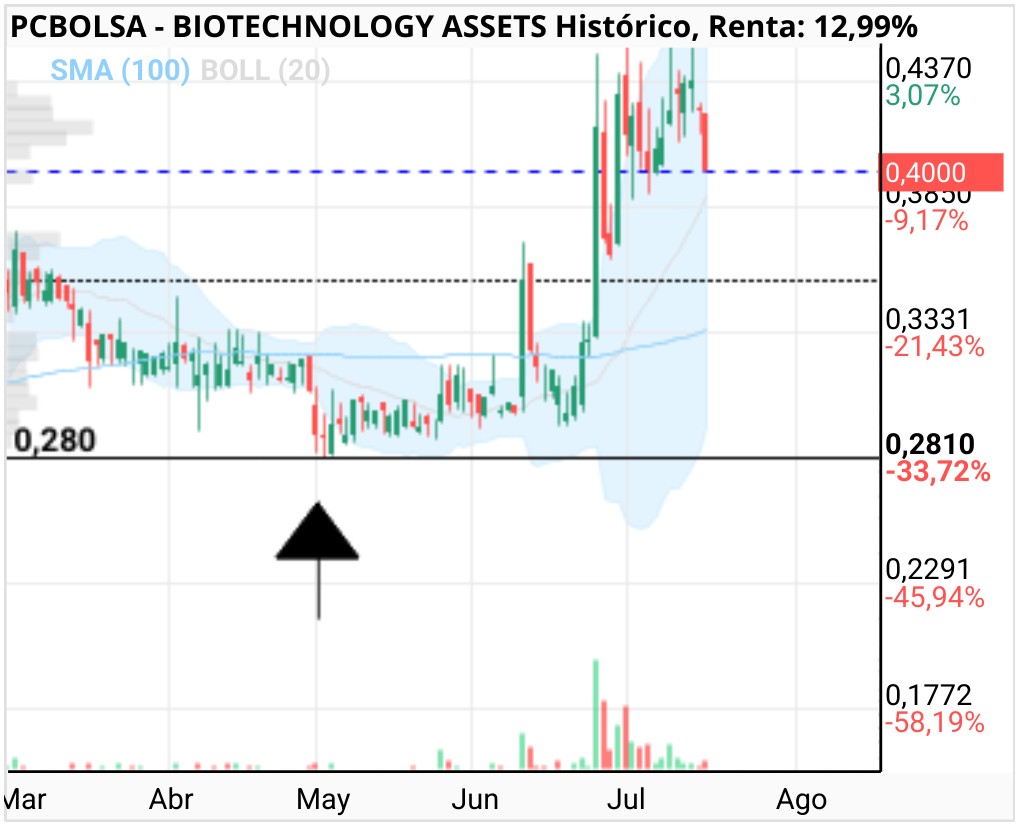 grafico de la accion BIOTECHNOLOGY ASSETS