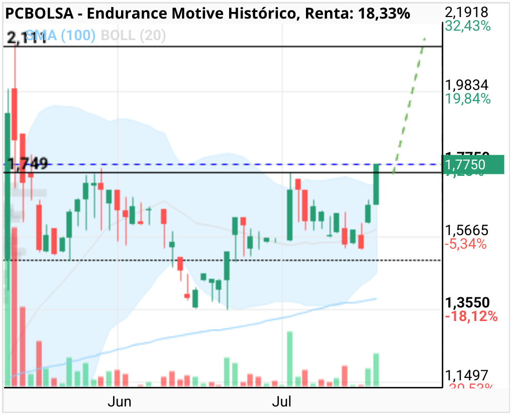 grafico de la accion Endurance Motive