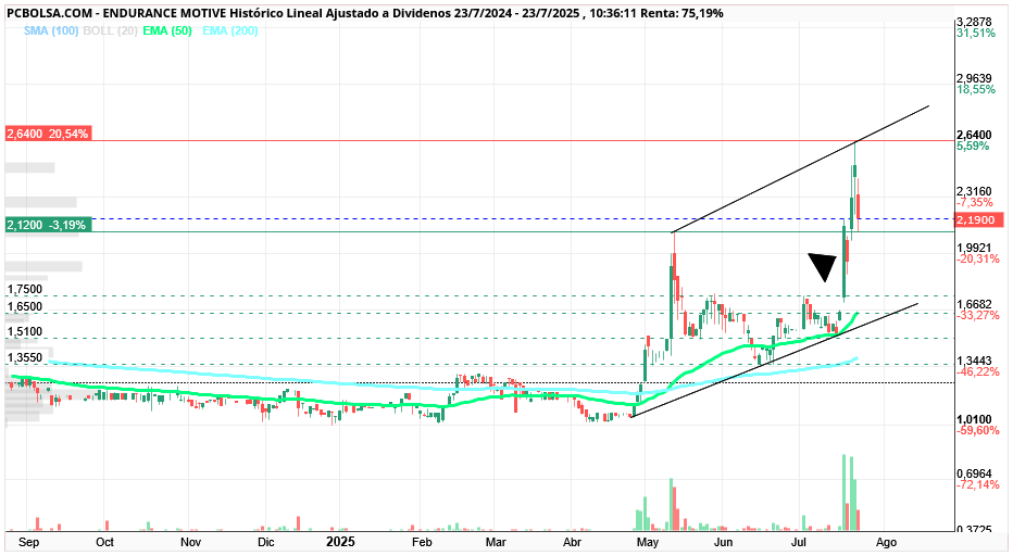 grafico de la accion Endurance Motive