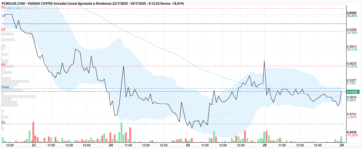 grafico de la accion Vanadi Coffee