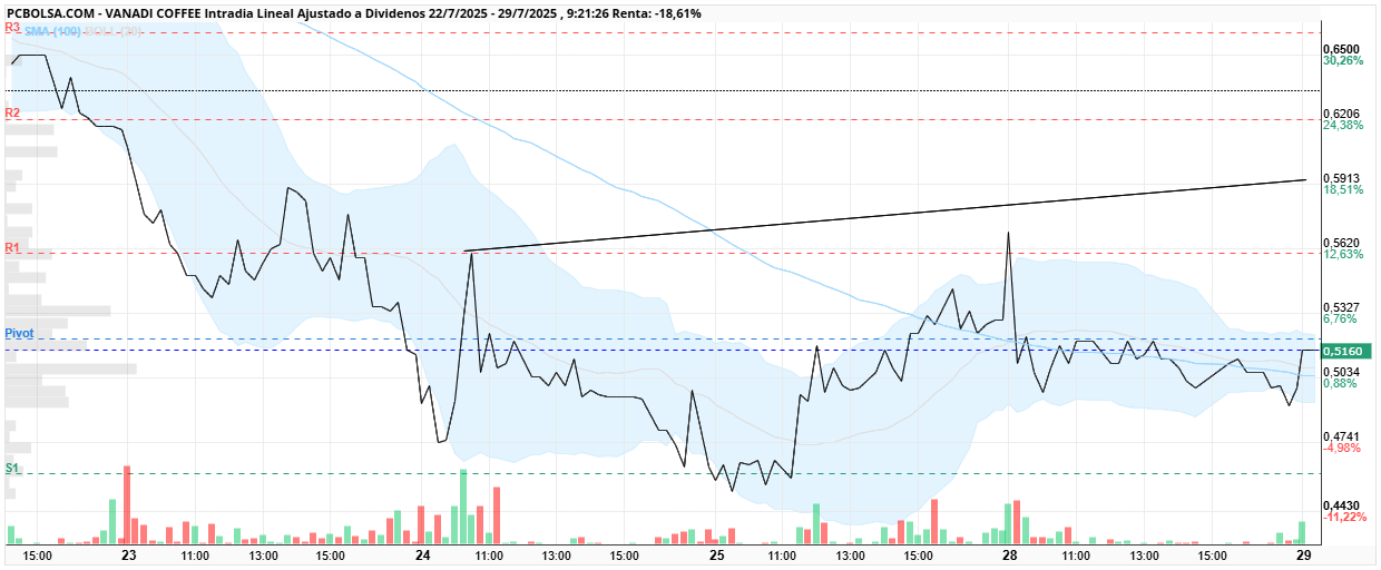 grafico de la accion Vanadi Coffee