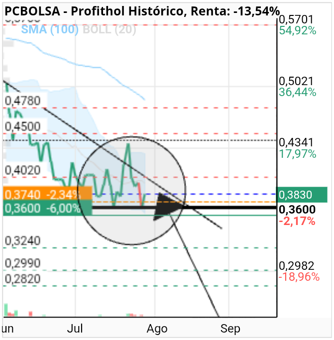 grafico de la accion Profithol