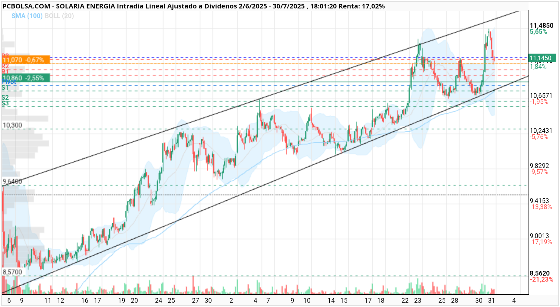 grafico de la accion pilsss