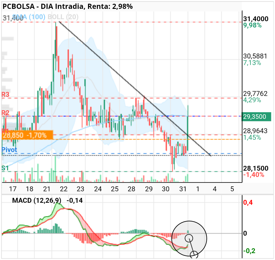 grafico de la accion DIA