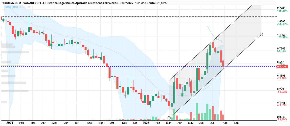 grafico de la accion Vanadi Coffee