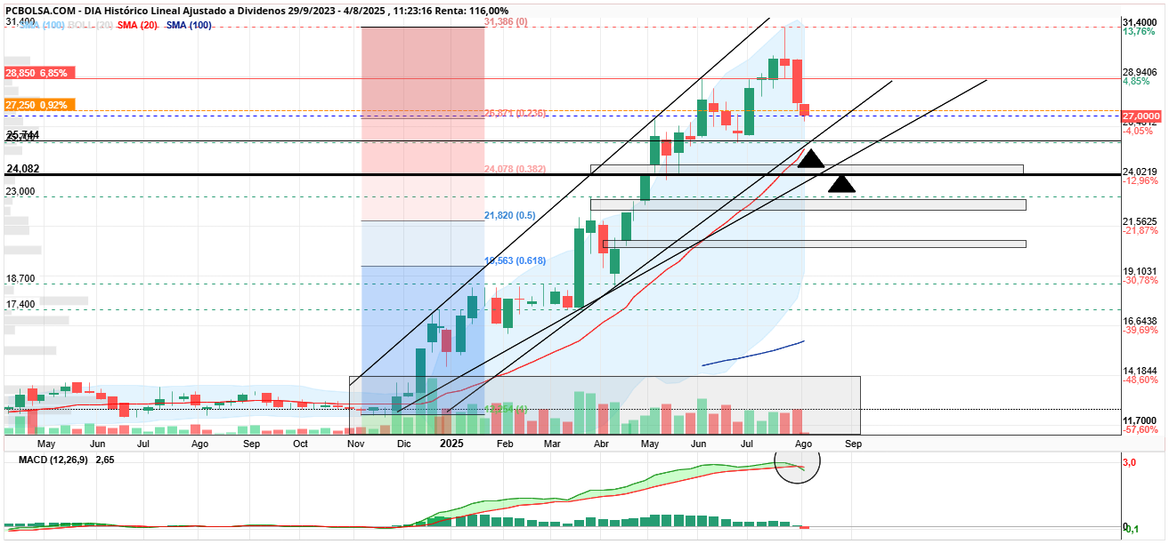 grafico de la accion DIA