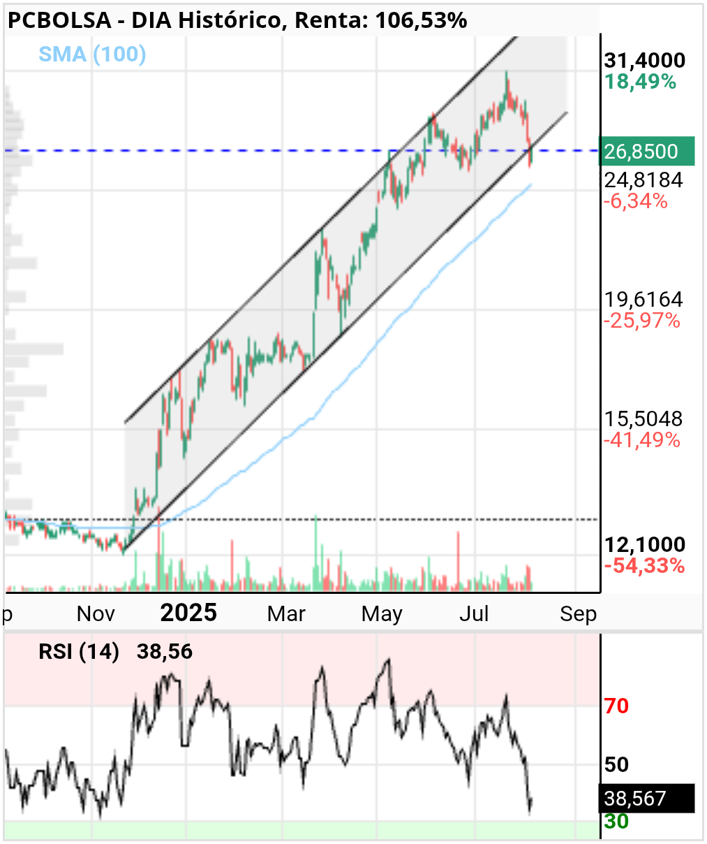 grafico de la accion DIA