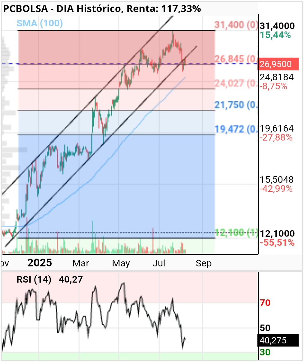 grafico de la accion DIA