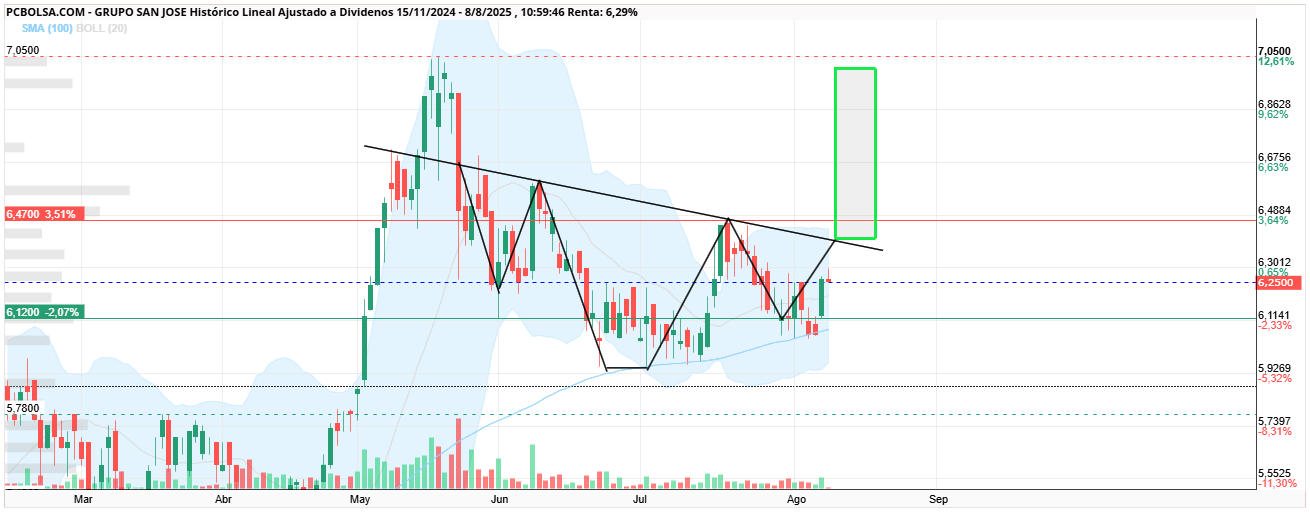 grafico de la accion monin