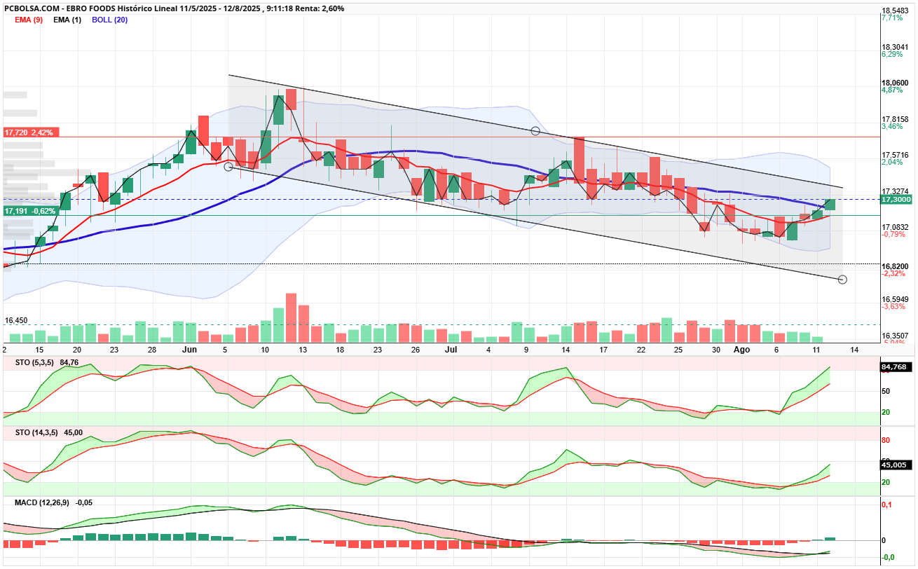grafico de la accion Ebro Foods
