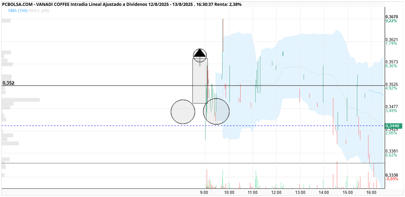 grafico de la accion Vanadi Coffee