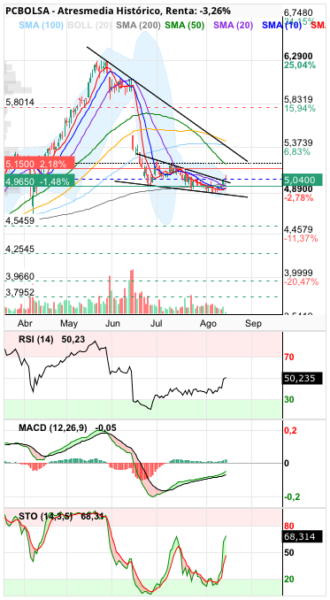 grafico de la accion lentxu