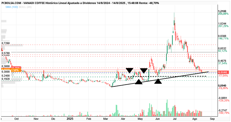 grafico de la accion hgf16