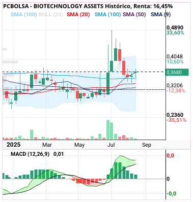 grafico de la accion BIOTECHNOLOGY ASSETS