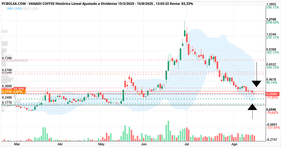 grafico de la accion Vanadi Coffee
