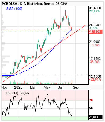 grafico de la accion DIA