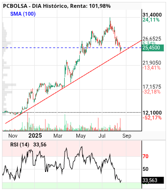 grafico de la accion DIA