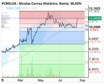 grafico de la accion Nicolas Correa