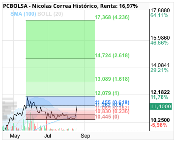 grafico de la accion Nicolas Correa