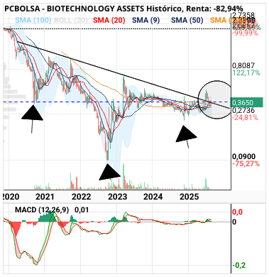 grafico de la accion BIOTECHNOLOGY ASSETS