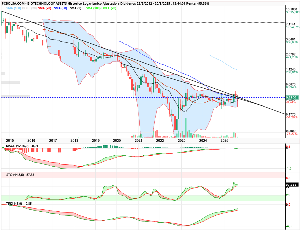 grafico de la accion BIOTECHNOLOGY ASSETS