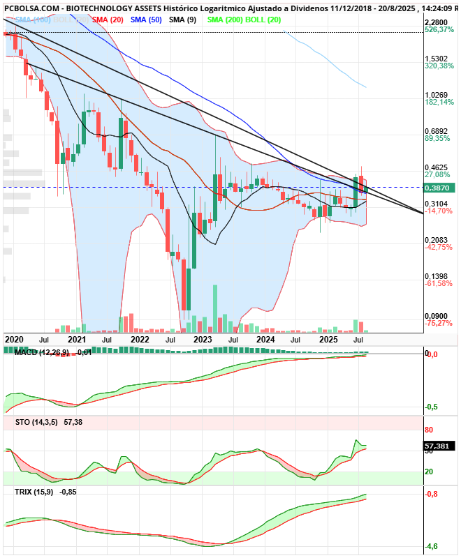 grafico de la accion BIOTECHNOLOGY ASSETS
