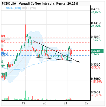 grafico de la accion Vanadi Coffee