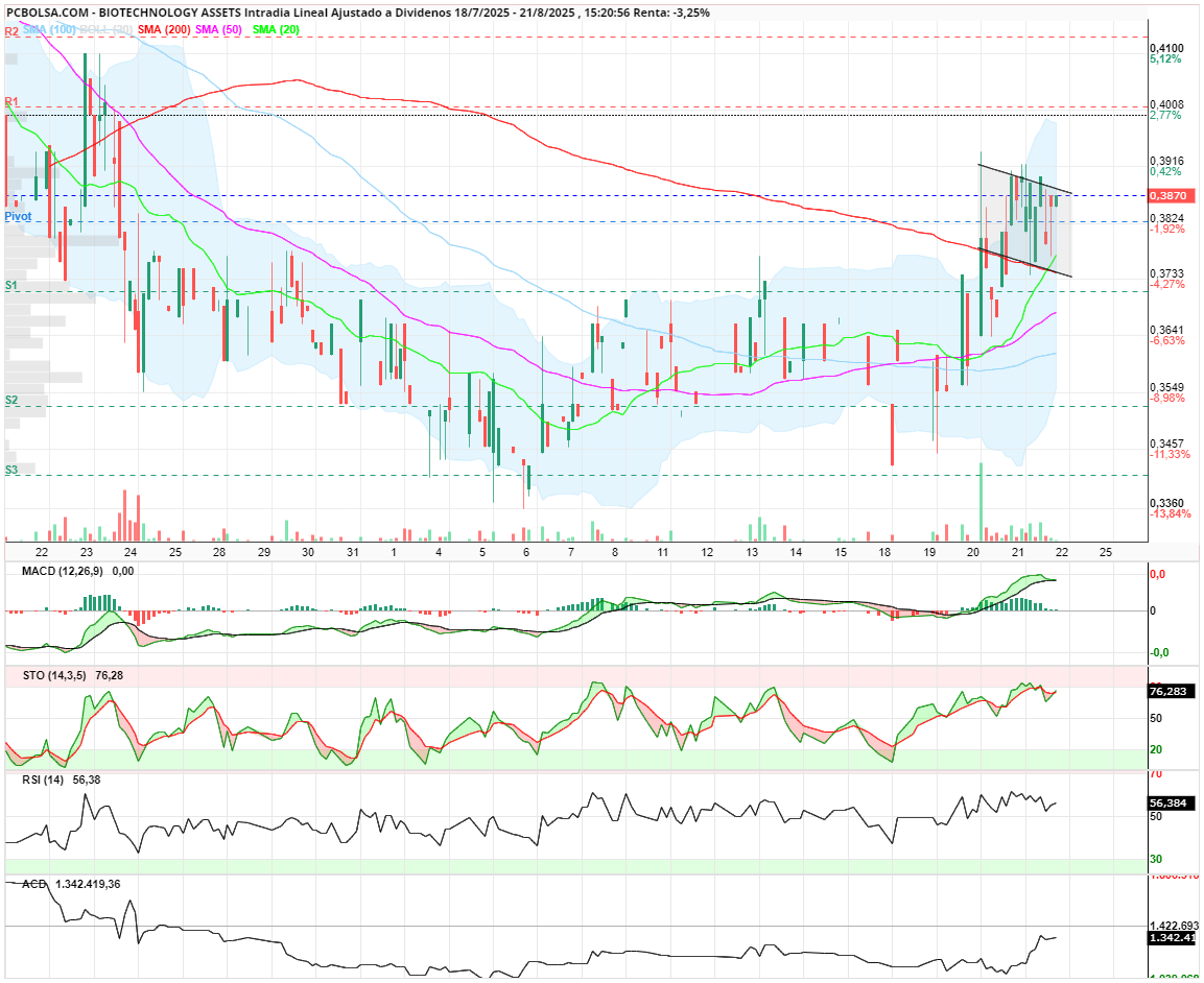 grafico de la accion BIOTECHNOLOGY ASSETS