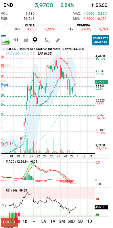 grafico de la accion Endurance Motive