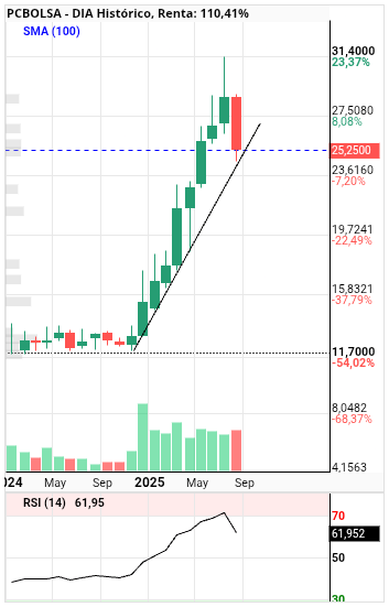 grafico de la accion DIA