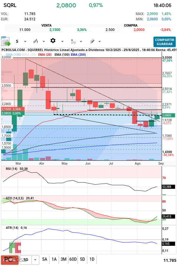 grafico de la accion Squirrel