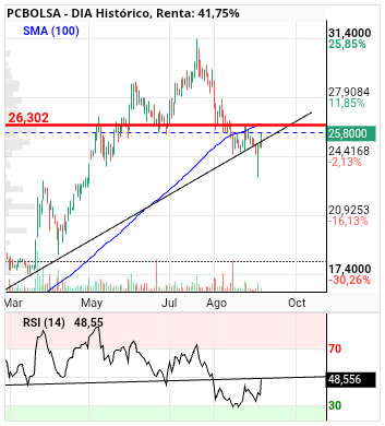 grafico de la accion DIA