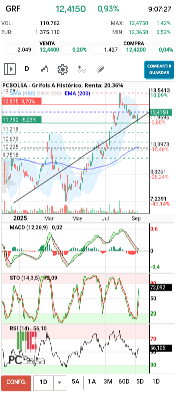 grafico de la accion diek37