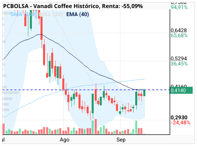 grafico de la accion Vanadi Coffee