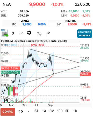 grafico de la accion Nicolas Correa