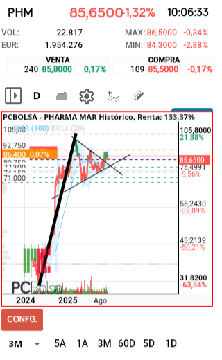 grafico de la accion faemino1