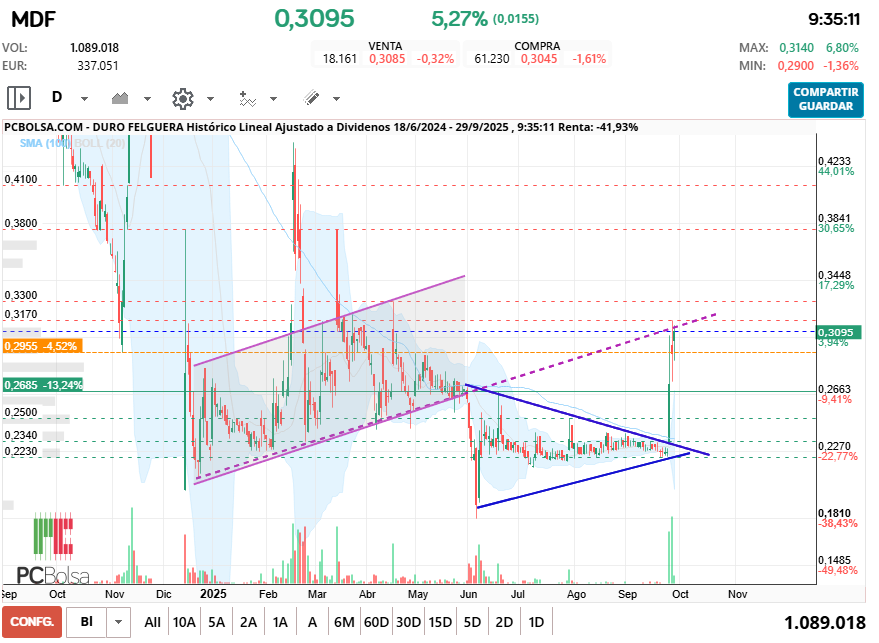grafico de la accion pjavi