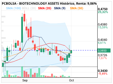 grafico de la accion BIOTECHNOLOGY ASSETS
