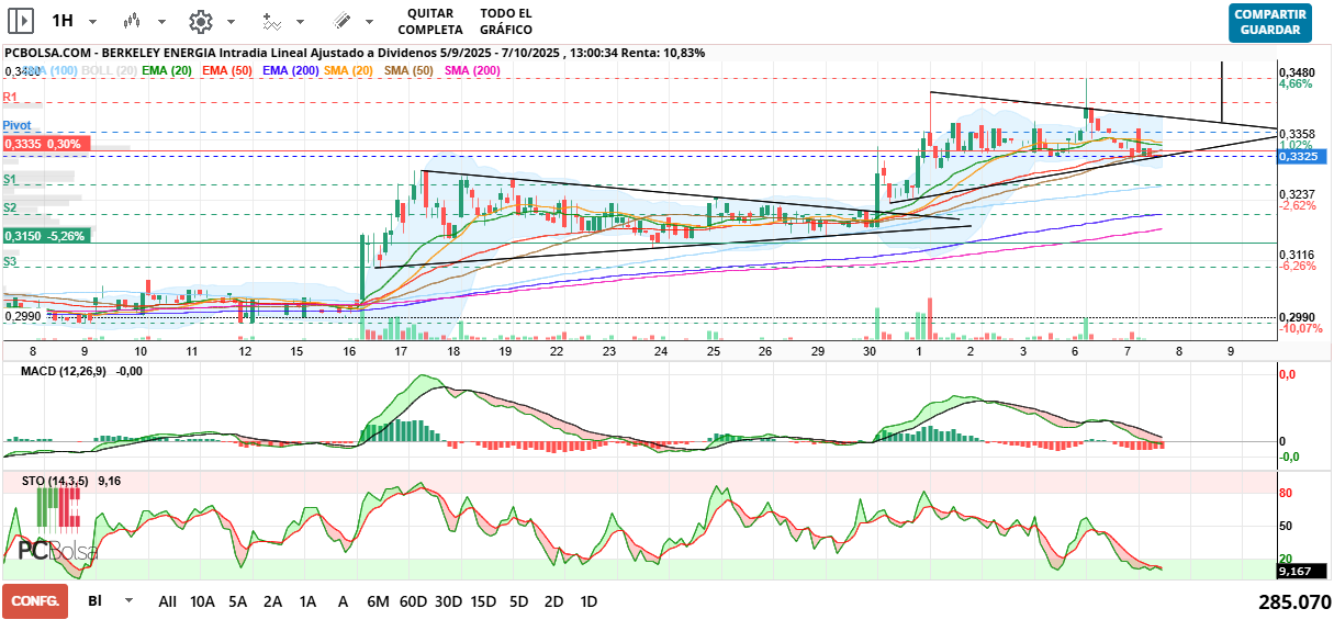grafico de la accion alcazaba